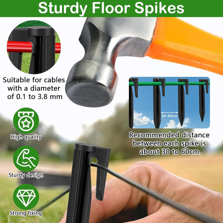 100m Begrenzungskabel Mähroboter Set, 24 Litzen Verzinnt Kupfer, Wetterfest IP67 - Inkl. 50 Erdnägel