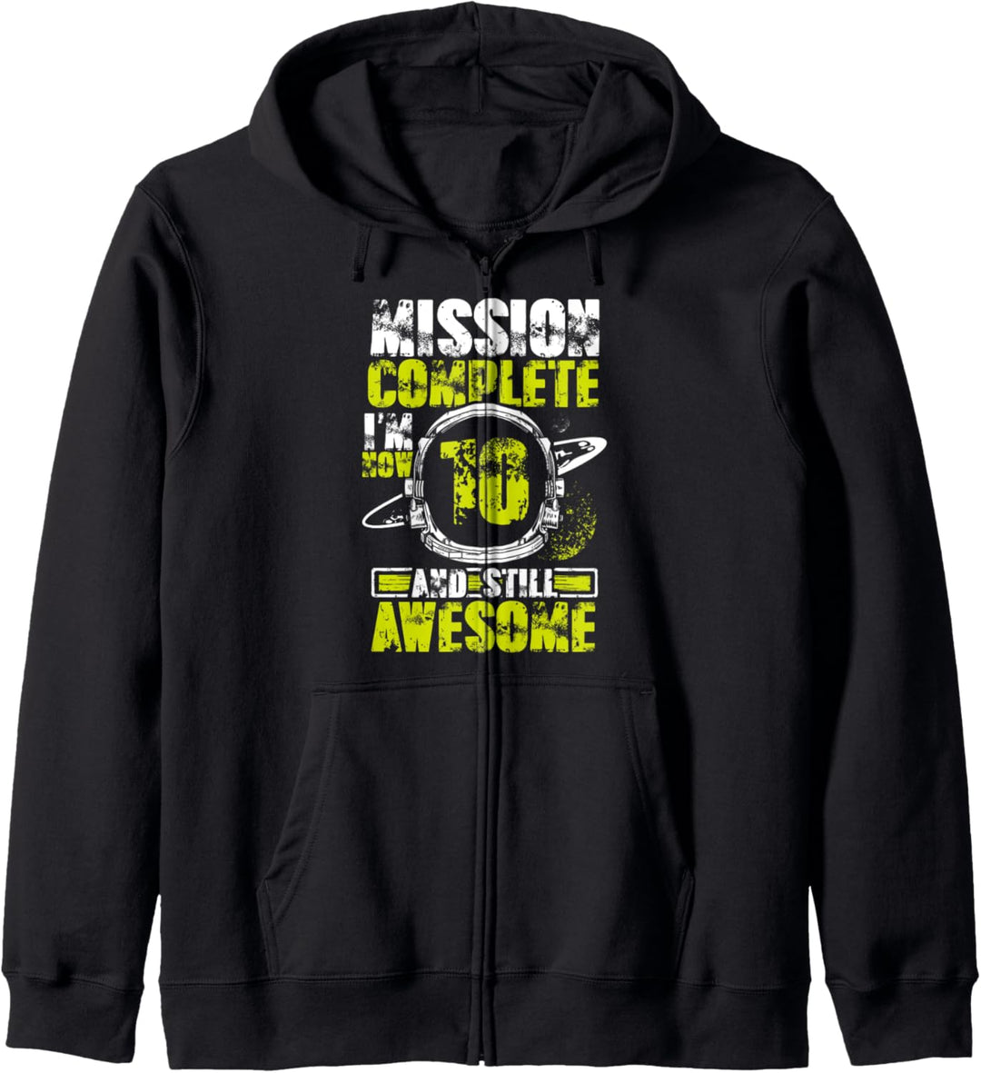 Kids 10th Birthday Mission Complete I'm Now 10 Still Awesome Kapuzenjacke