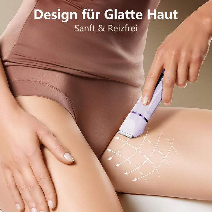 Intimrasierer für Frauen, Rasierer Damen Intimbereich Sanft, 2 in 1 Elektrischer Damenrasierer, Biki