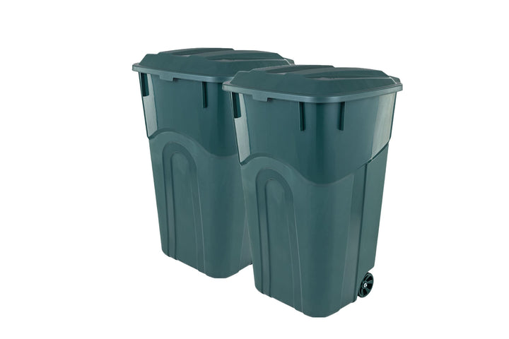 United Solutions ECOSolutions Mülleimer mit Rädern, 32 Gallonen, ECO Grün, 2 Stück