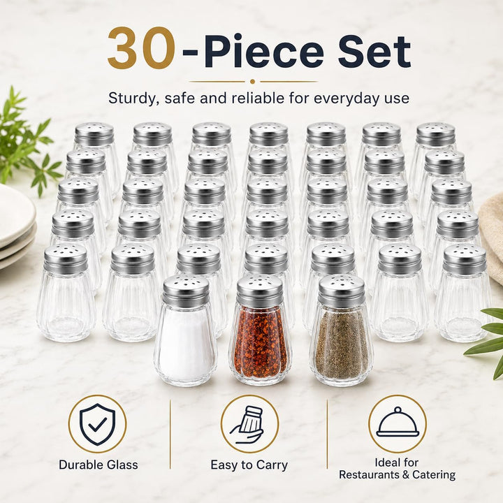 30 Mini Salzstreuer - Salz und Pfeffermühle, Mini Salzstreuer für unterwegs, Perfekt für Camping und