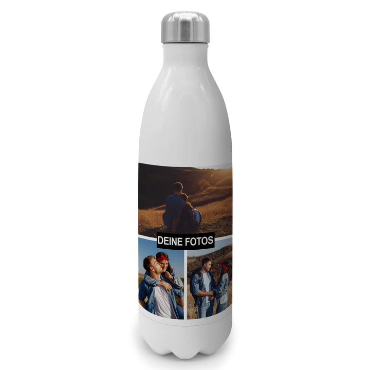 Personalisierte Trinkflasche 'Collage' - Thermo-Trinkflasche mit eigenem Foto selbst gestalten - The
