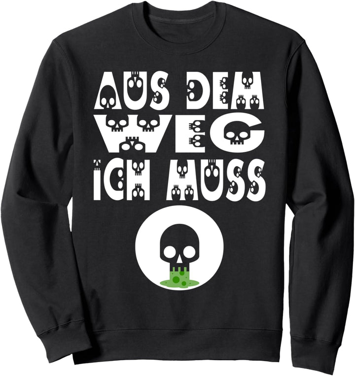 Spruch Kotzen Totenkopf Skull Sweatshirt