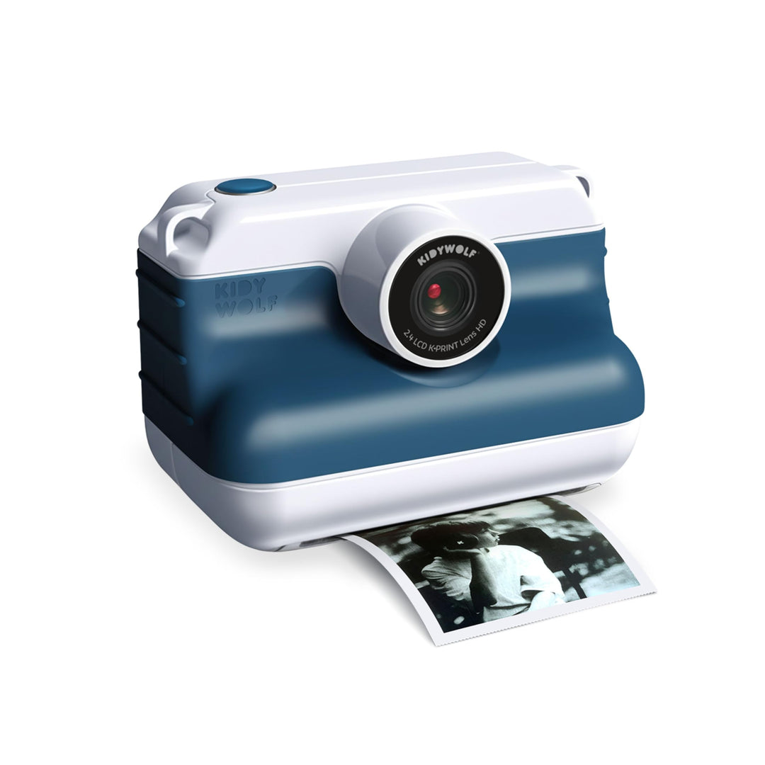 KIDYWOLF - K-Print Blau - Sofortbildkamera für Kinder ab 8 Jahren - Thermodruck ohne Tinte - Fotover