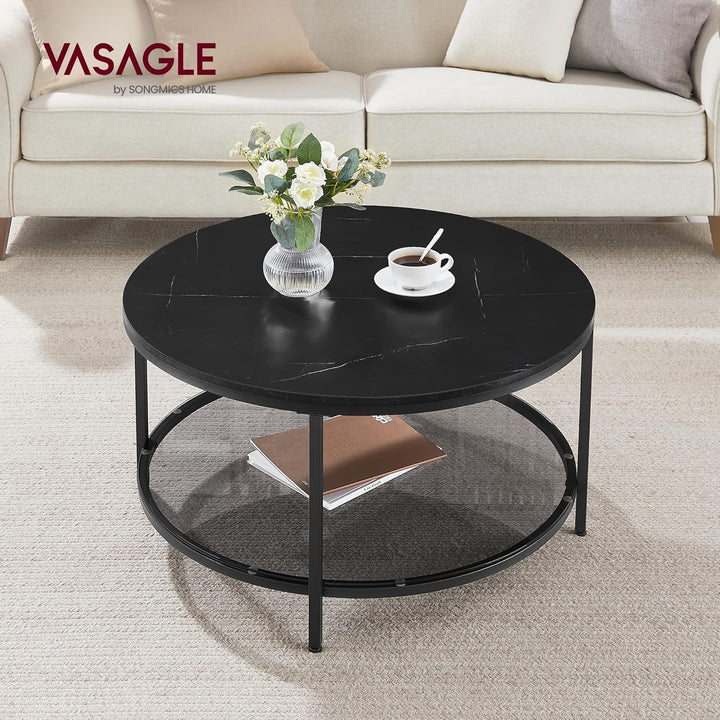 VASAGLE Couchtisch, Wohnzimmertisch, Sofatisch, für Wohnzimmer, mit Glasplatte, viel Stauraum, einfa