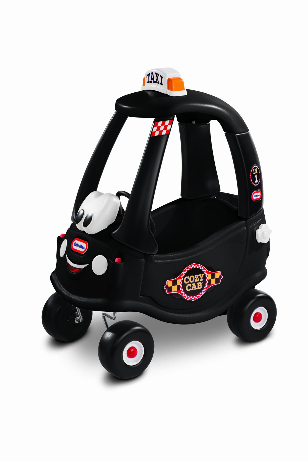 little tikes Taxi Schwarz Cozy Coupe Rutschspiel mit Hupe, das wirklich funktioniert, Einschaltschal