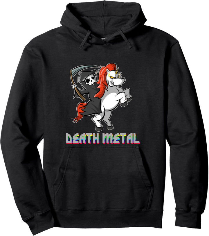 Death Metal Unicorn Death Metal Einhorn Musik Fun Pullover Hoodie