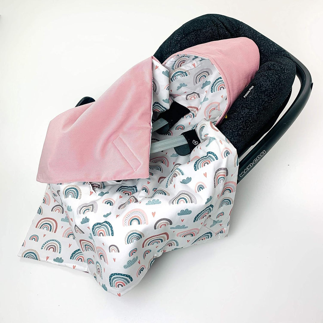 Einschlagdecke für Babyschale Autositz FRÜHLING Sommer, Universal, Velvet Baby Decke mit Klettversch