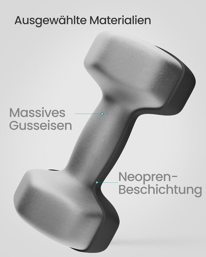 SONGMICS 2 Stück Hexagon Hanteln mit Neoprenbeschichtung für Krafttraining, Fitness, Zuhause 2 x 10