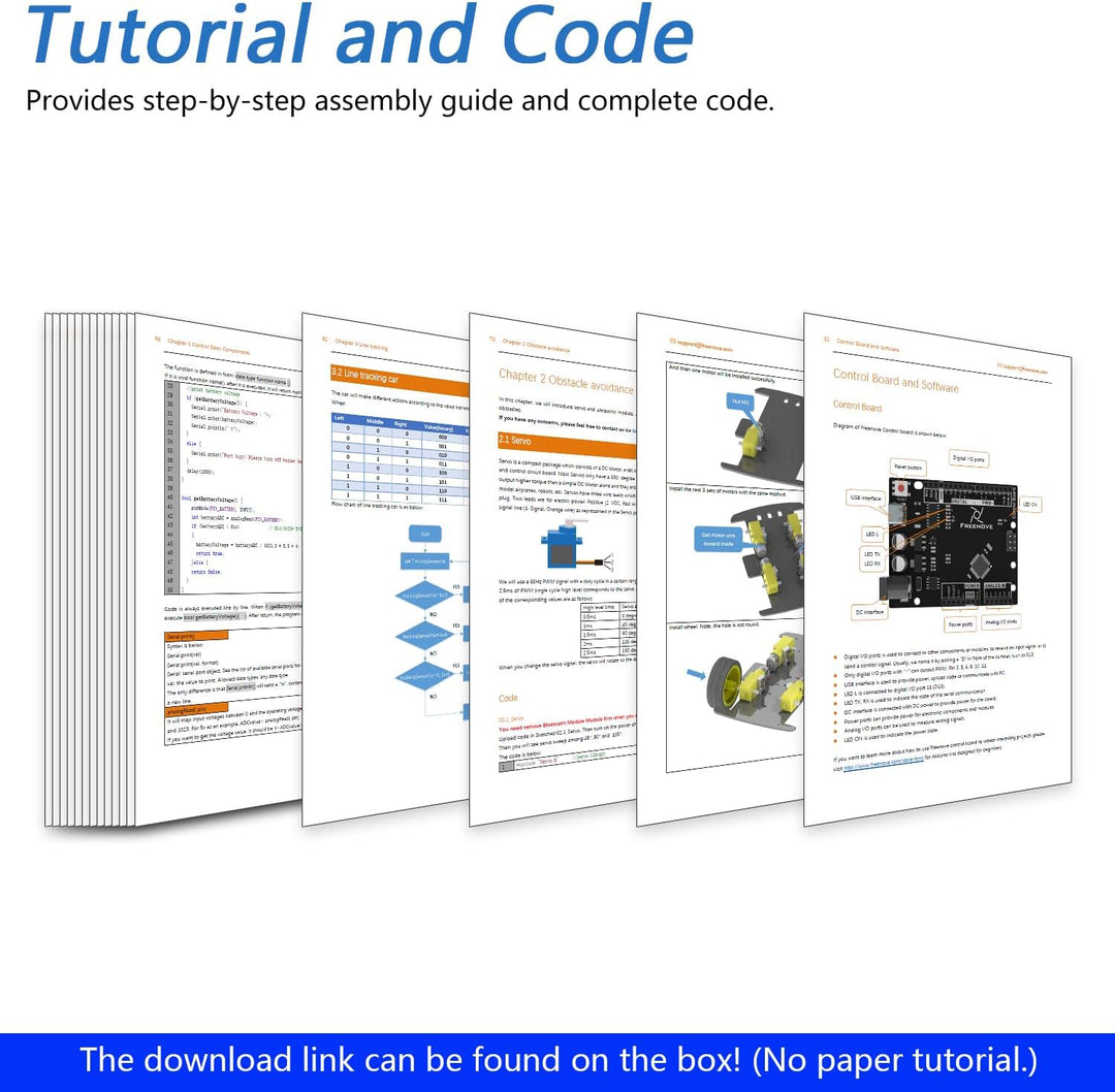 FREENOVE 4WD Car Kit with RF Remote (Compatible with Arduino IDE), Line Tracking, Obstacle Avoidance