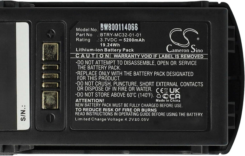 vhbw Akku kompatibel mit Motorola Symbol MC3200, MC32N0 Barcodescanner POS (5200mAh, 3,7V, Li-Ion)