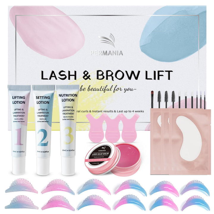 PERMANIA Wimpernlifting Set - Korean Lash Lifting Set - Verbessertes Wimpernwelle und Augenbrauen Li