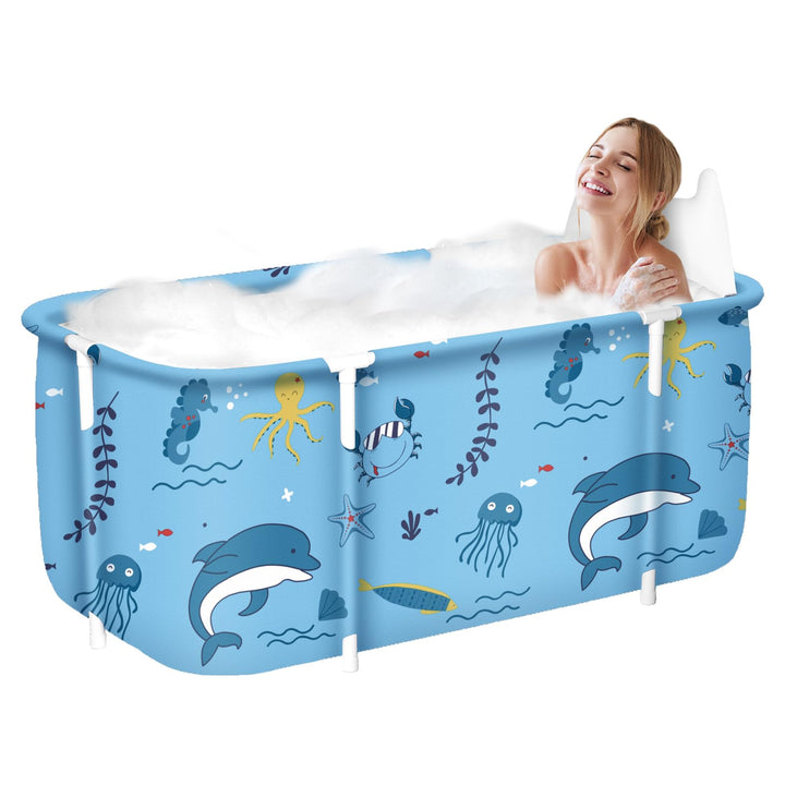 Sinbide 132cm faltbare Badewanne für Erwachsene, grosse Familie Badewanne für SPA, Dampfeimer für Sa