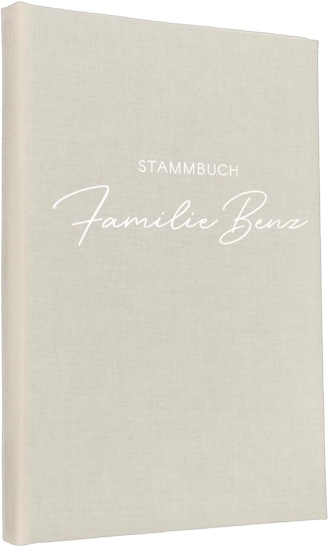Hochzeitideal Stammbuch 'Serie 311' A5 Creme | Handgefertigt aus Buchbinderleinen 23x19,5 cm | 4-Rin