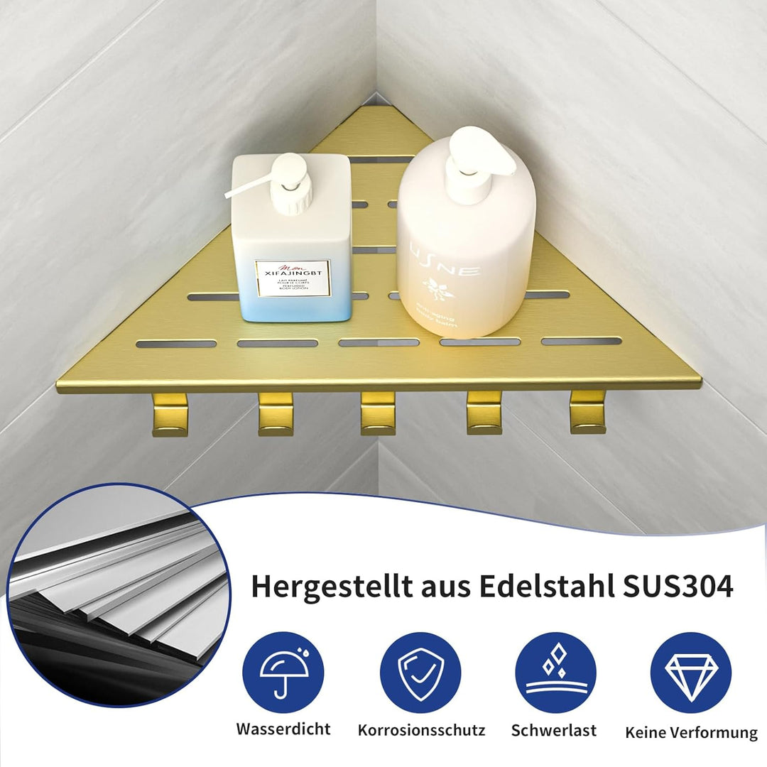 Eck-Duschregal Edelstahl 304,Eckregal Dusche 25.4cm,Duschablage Ecke für Badrenovierung,Eckablage Du