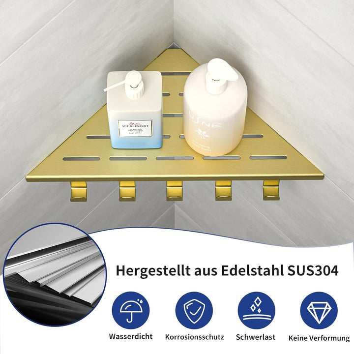 Eck-Duschregal Edelstahl 304,Eckregal Dusche 25.4cm,Duschablage Ecke für Badrenovierung,Eckablage Du