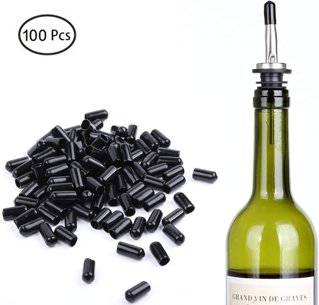 100 Stück Flaschenausgiesser Gummikappe, Ausgiesser Kappen, Ausgiesser-Staubschutz, Ausgiesser Abdec