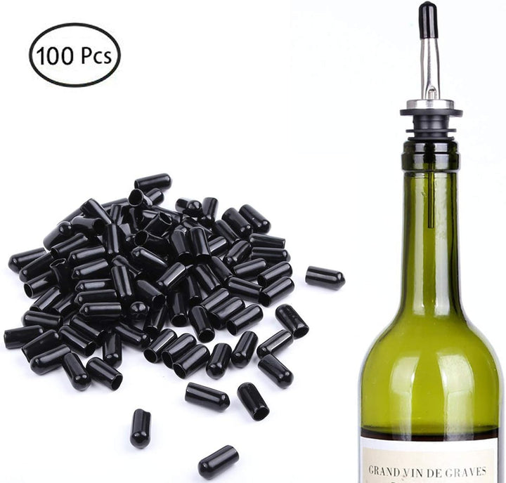 100 Stück Flaschenausgiesser Gummikappe, Ausgiesser Kappen, Ausgiesser-Staubschutz, Ausgiesser Abdec