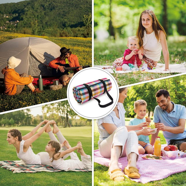 Paco Home Picknickdecke Campingdecke XXL Strand Picknickdecke Wasserdicht Mit Tragegriff Leicht Komp