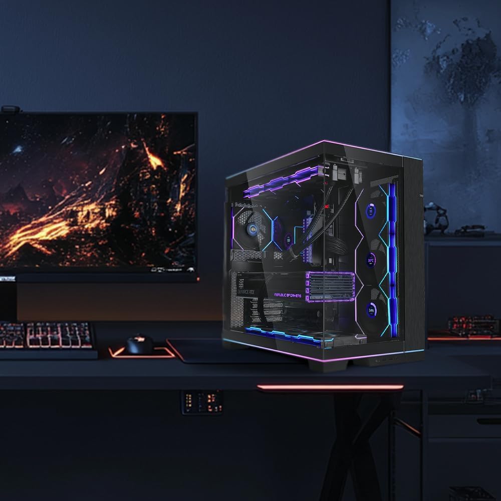 Lian Li O11D EVO RGB Gaming PC Gehäuse ATX Schwarz - Midi Tower PC Gehäuse mit RGB-Beleuchtung, Graf