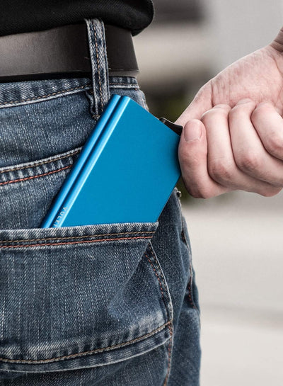 VULKIT Kartenetui Metall mit RFID NFC Schutz Karten Geldbörse Herren Geldbeutel Doppelt Karten Etui