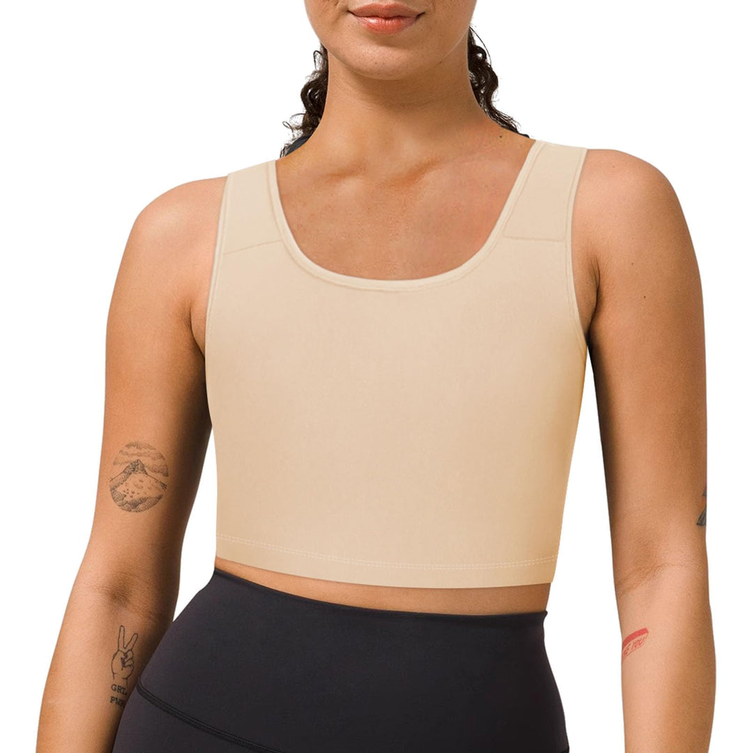 Transgender Brust Binder FTM Binder Trans Halb Breast Binder BH Kompression Tank Top Nude M, Nude M