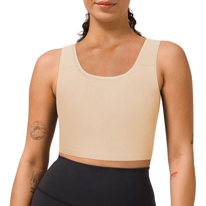 Transgender Brust Binder FTM Binder Trans Halb Breast Binder BH Kompression Tank Top Nude M, Nude M