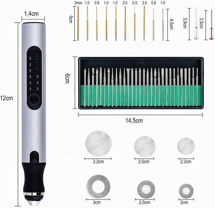Mcbazel Elektrischer Gravierstift, USB Wiederaufladierbar Gravur Werkzeug Kit, Graveur Gravurwerkzeu