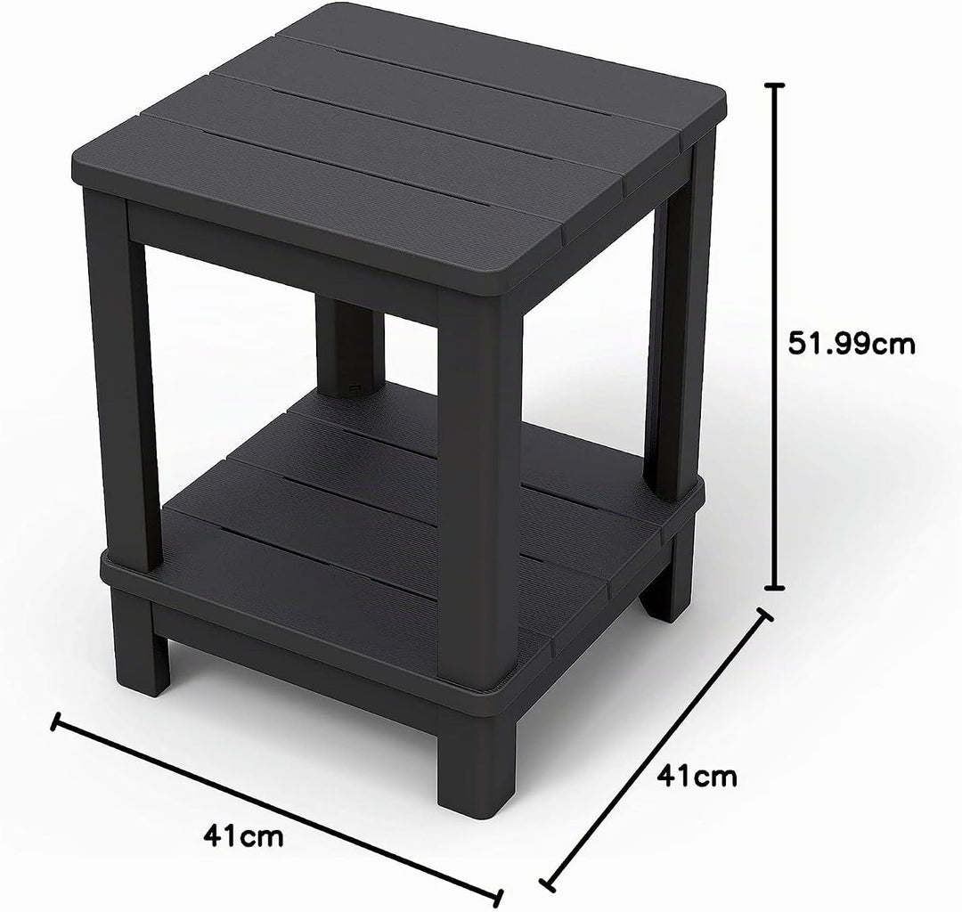 " Allibert by Keter " Deluxe Beistelltisch Gartentisch, wetterfest, 41x41x52cm, platzsparend, für Ba