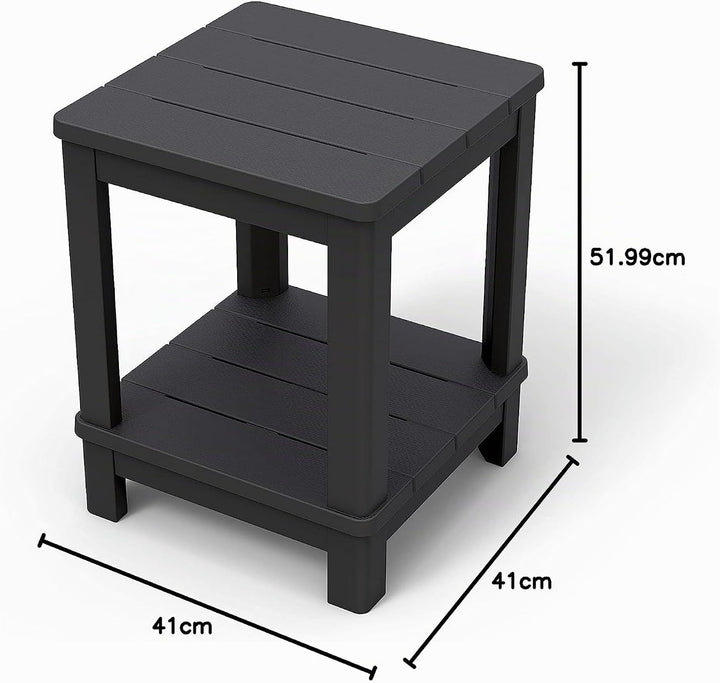 " Allibert by Keter " Deluxe Beistelltisch Gartentisch, wetterfest, 41x41x52cm, platzsparend, für Ba