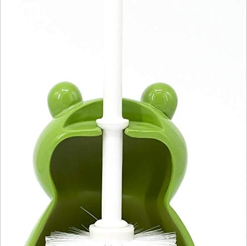 JIUJ Kompakte Toilettenbürste Badezimmer Neuheit Toilettenbürstenhalter Cartoon Frosch Harz WC Schru