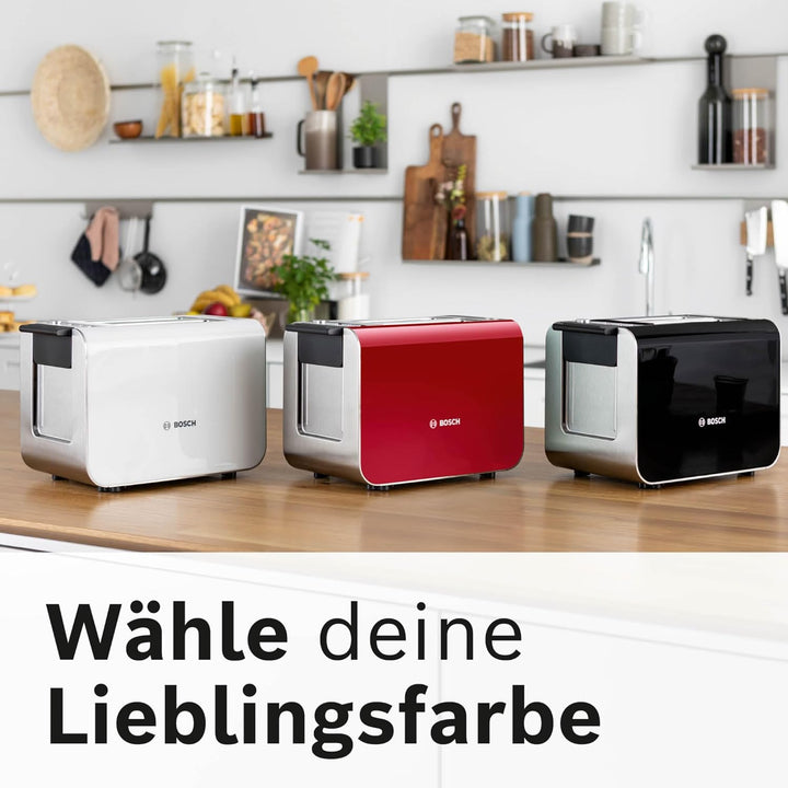 Bosch Toaster Styline TAT8613N, integrierter Brötchenaufsatz, Liftfunktion, Auftaufunktion, Abschalt