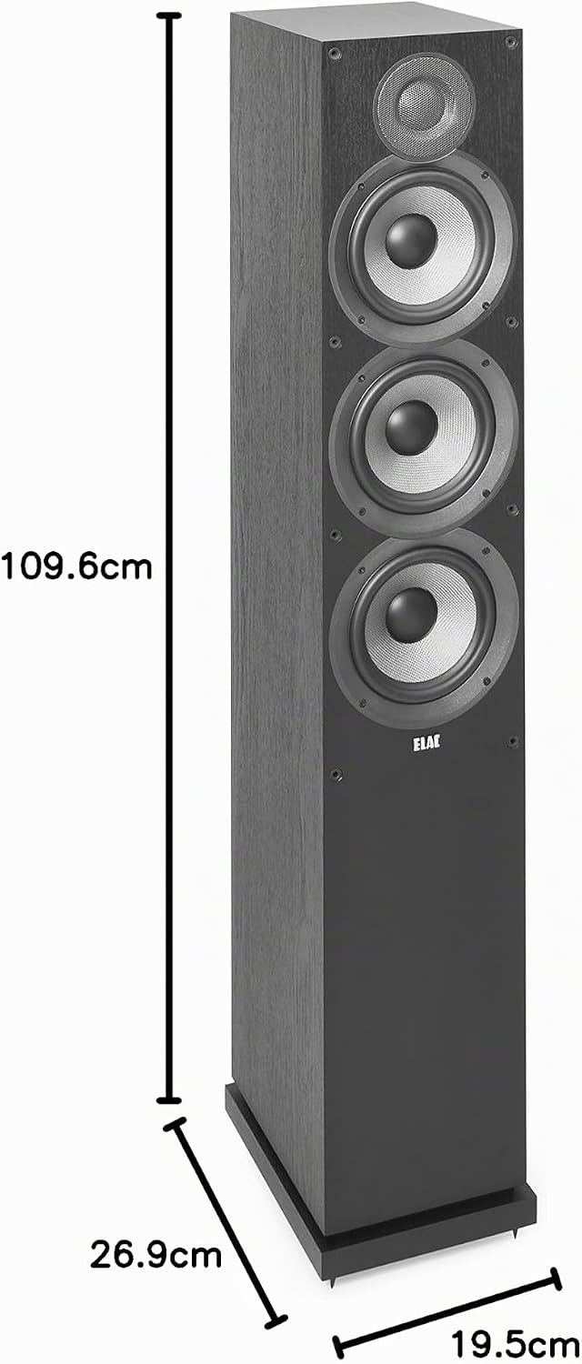 ELAC Debut 2.0 Standlautsprecher F6.2, Box für Musikwiedergabe über Stereo-Anlage, 5.1 Surround-Soun