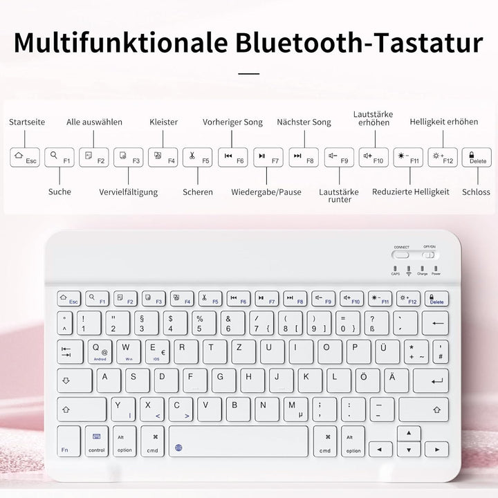 Tastatur Hülle für iPad 9./ 8./ 7. Generation (2021/2020/2019) mit Stifthalter, Soft TPU Schutzhülle