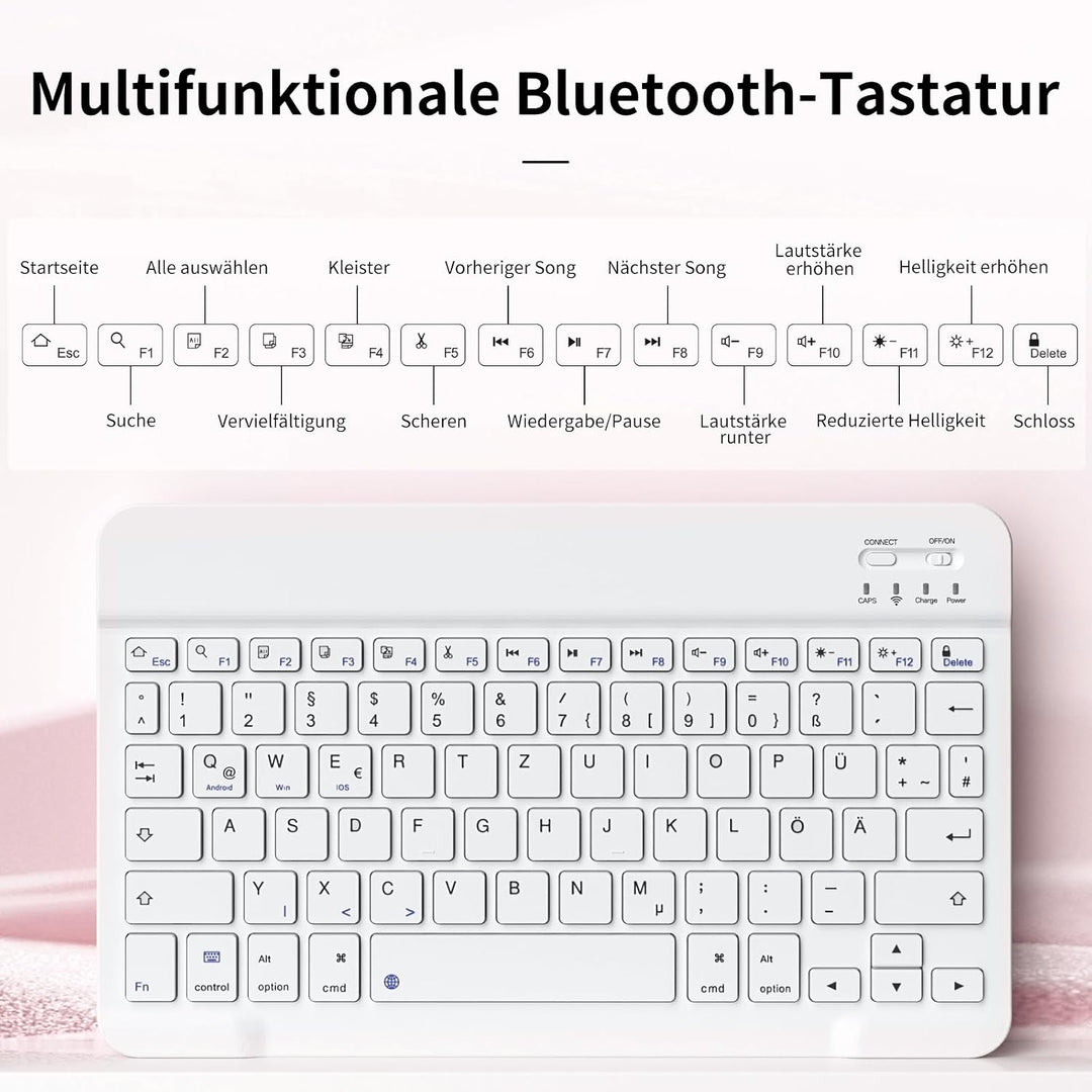Tastatur Hülle für iPad 10. Generation 10,9" 2022 &amp; iPad 11th Gen A16 2025 mit Stifthalter, TPU Rück