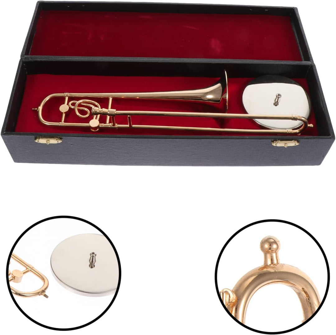 HEALLILY Miniatur Posaune Modell 4.3 Zoll Kleine Trombone Spielzeug Dekorative Blechblasinstrument F