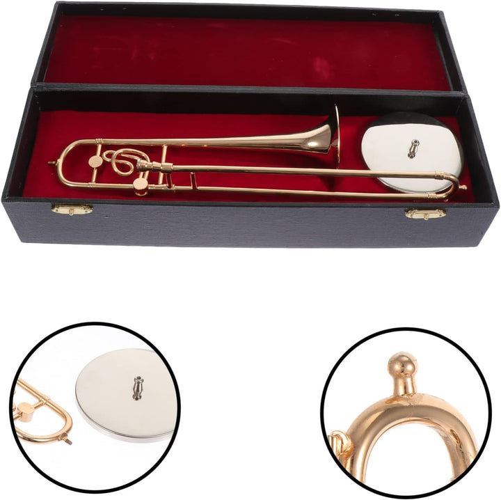 HEALLILY Miniatur Posaune Modell 4.3 Zoll Kleine Trombone Spielzeug Dekorative Blechblasinstrument F