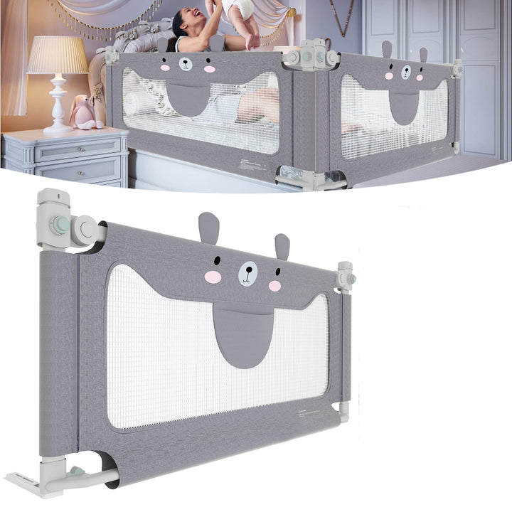 YUENFONG Bettgitter Rausfallschutz Bett, 150cm Kinderbett Bettschutzgitter Tragbares mit Höhenverste