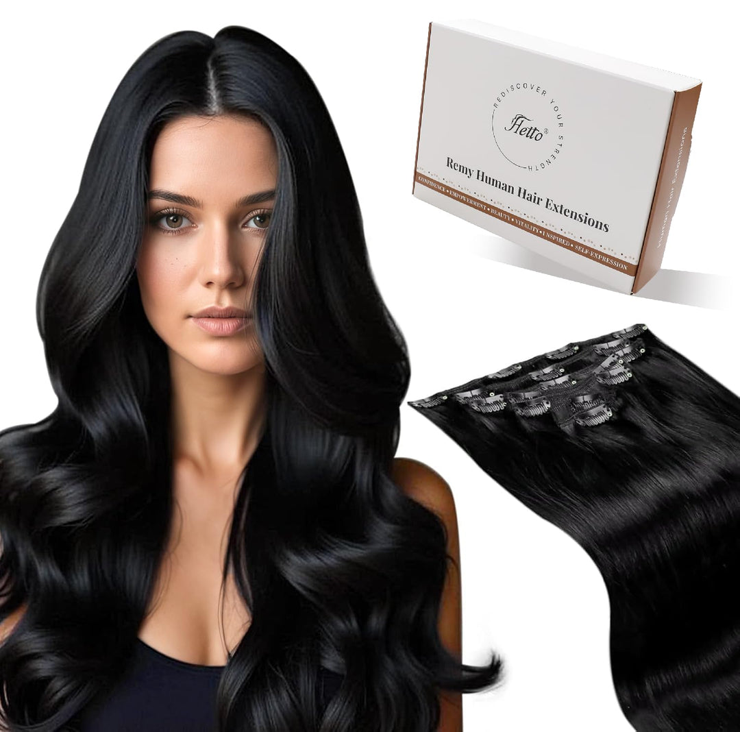 Hetto Echthaar Extensions Clip in Remy Clip in Extensions Echthaar Voller Kopf Extensions Clip in Ha