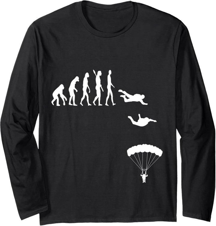 Fallschirmspringen Evolution Fallschirm Entwicklung Langarmshirt
