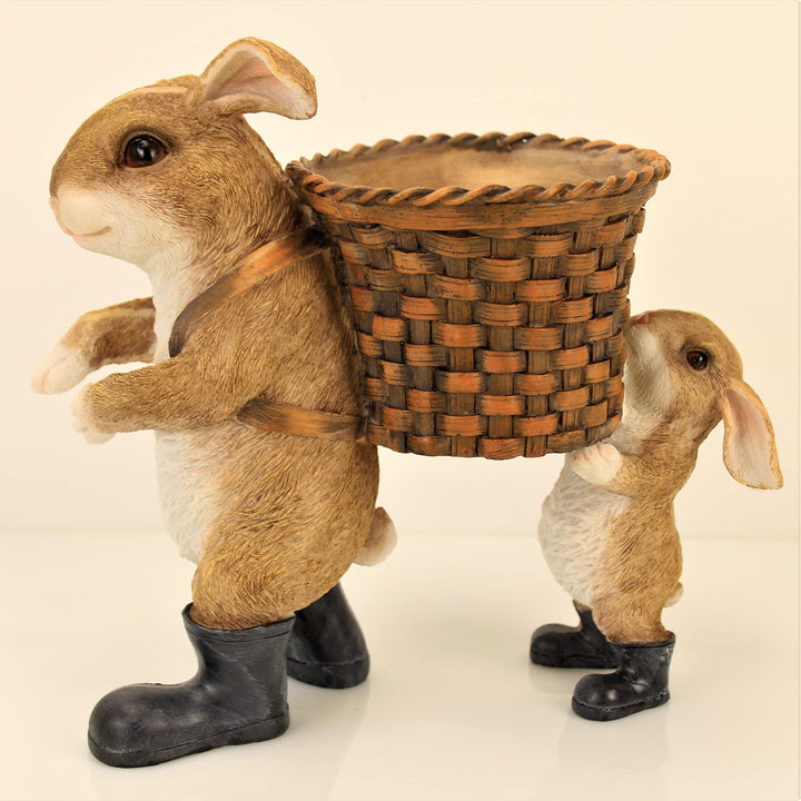 OF Gartenfiguren niedliche Hasen für aussen geeignet - Hase Deko Figur gross Tiere - Wetterfest (Blu