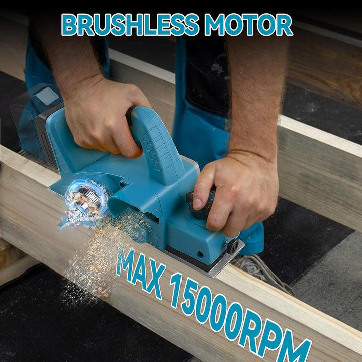 Kabellose elektrische Hand-Planer kompatibel mit Makita 18V Batterie, 15000RPM bürstenlose Power Hol