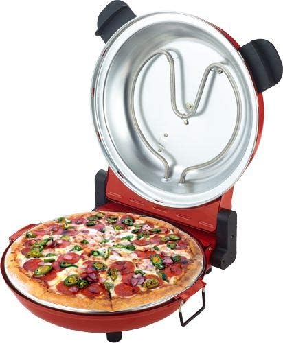 Sirge OSOLEMIO Pizzaofen 1200 W - 400 °C - [Neuheit Stein schwarz ] - Durchmesser 30cm - Pizzaofen i