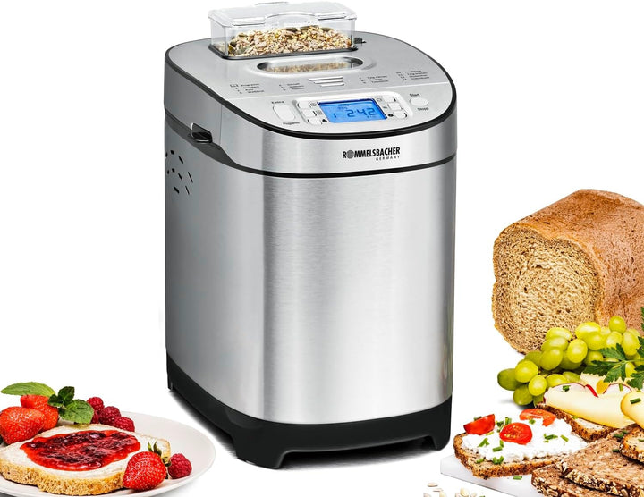 ROMMELSBACHER Brotbackautomat BA 550 - 13 Programme, automatisches Zutatenfach, 2 Brotgrössen (700 g