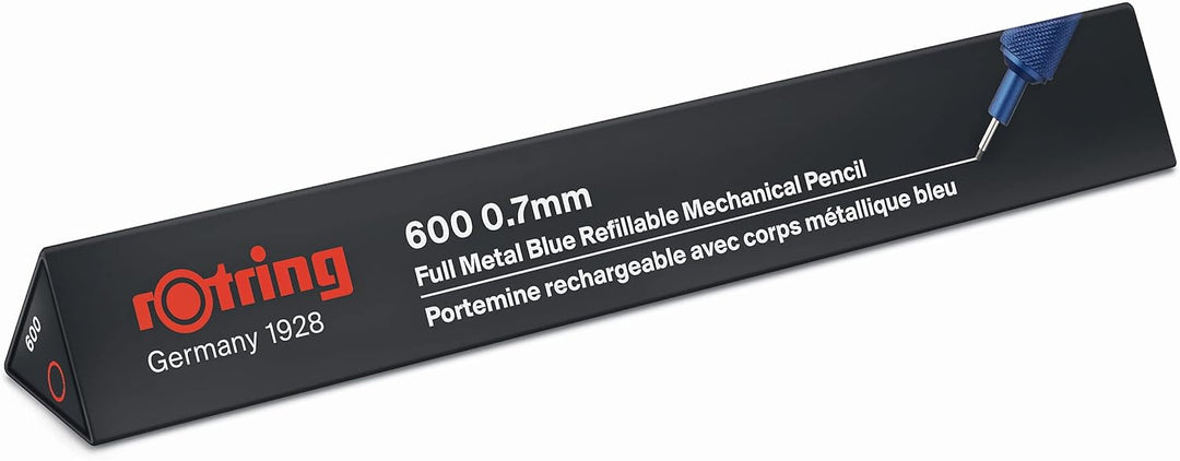 rOtring 600 Druckbleistift | 0,7 mm | Blau | Ergonomisches Vollmetallgehäuse Blau 0.7 mm, Blau 0.7 m
