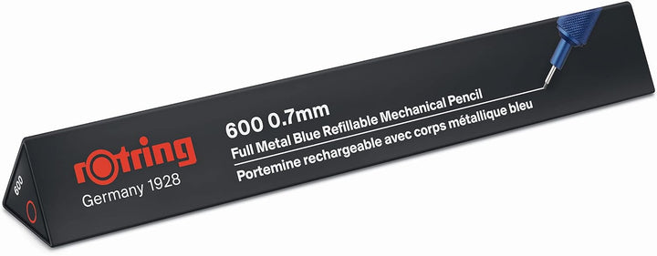 rOtring 600 Druckbleistift | 0,7 mm | Blau | Ergonomisches Vollmetallgehäuse Blau 0.7 mm, Blau 0.7 m