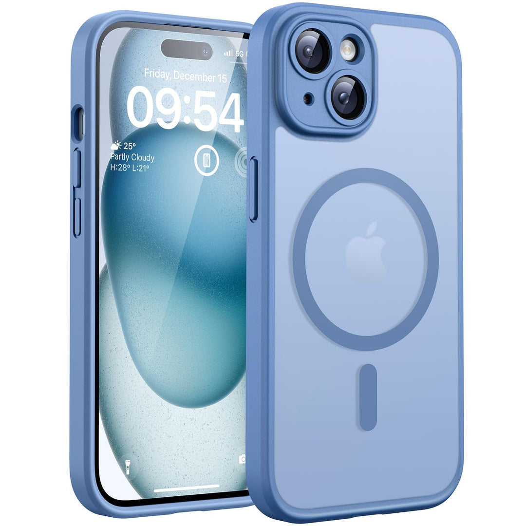 TOCOL 3 in 1 für iPhone 15 Hülle für MagSafe, Vollständiger Kameraschutz Stossfest Kratzfest Magneti