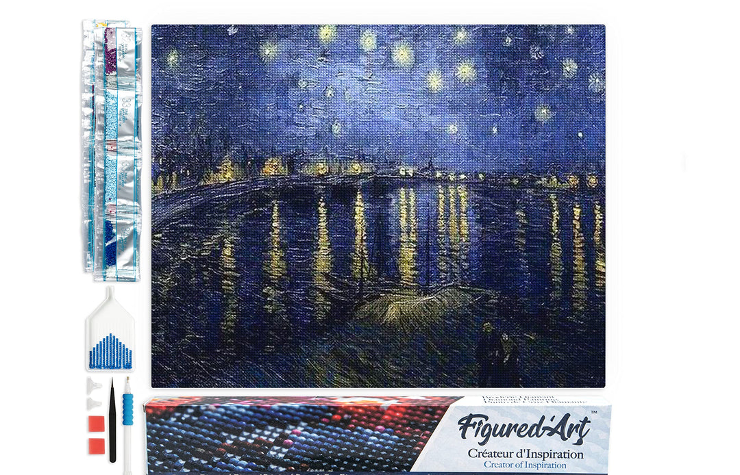 Figured'Art Diamond Painting Erwachsene 40x50cm Ganze Leinwand gerollt Van Gogh – Sternennacht über