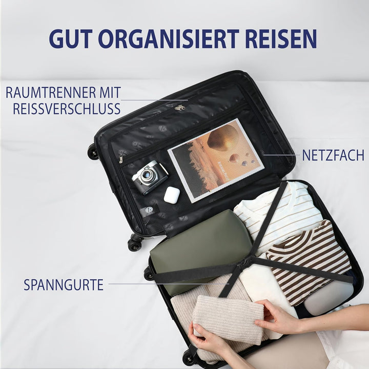 FERGÉ Kofferset Hartschale 3-teilig QUÉBEC Trolley-Set - Handgepäck 55 cm, L und XL 3er Set Hartscha