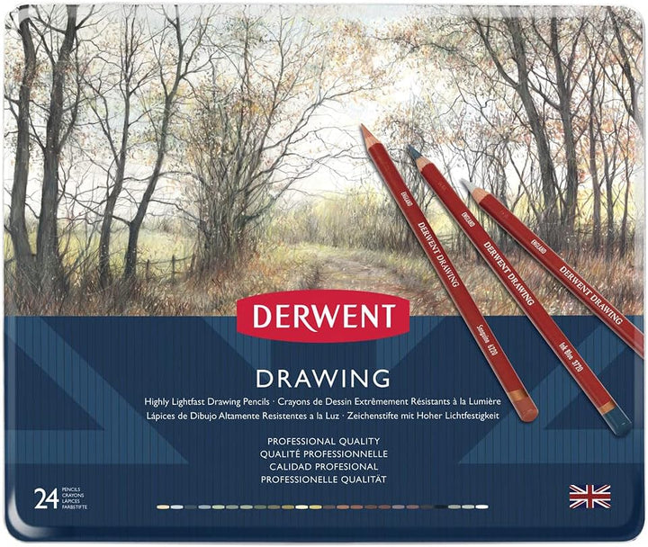 Derwent Drawing Buntstifte, Zeichnen &amp; Schreiben, 24er-Set, Ideal zum Illustrieren &amp; Detaillieren, P